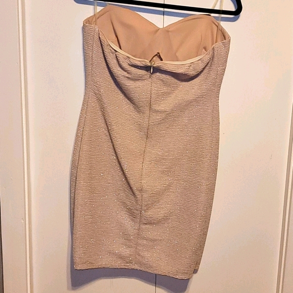 Champagne Coloured Strapless Mini Dress - Picture 2 of 4